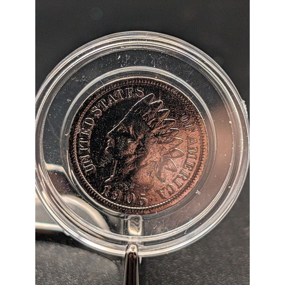 1905 Indian Head Cent • Black Ruthenium Collectable • COA • U.S. Edition